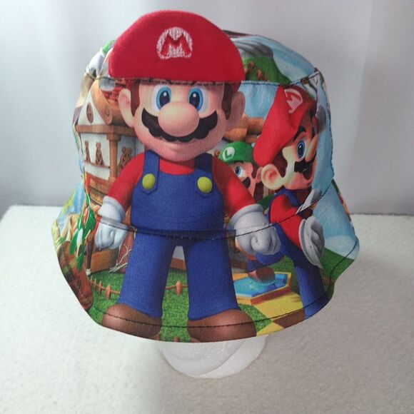 Super Mario Bros Reversible Bucket Hat Youth OSFM Nintendo Mario - Picture 2 of 8